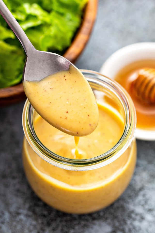 Honey Mustard Dressing Jar Wallpaper