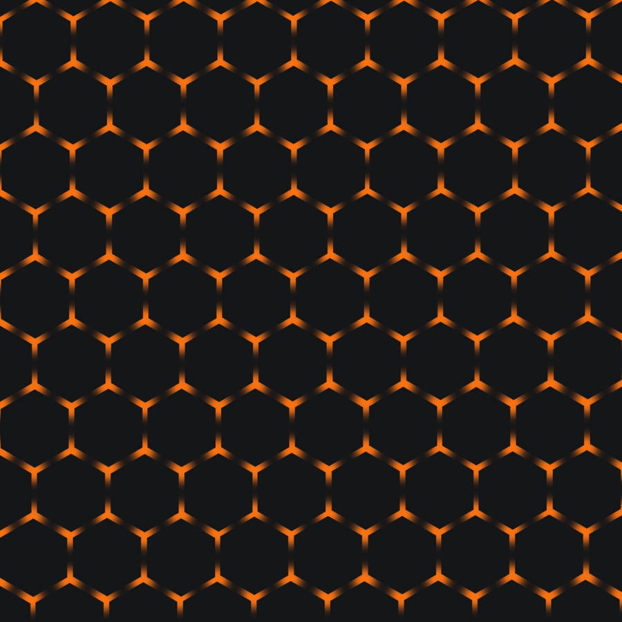 Honeycomb Black And Orange Wallpaper
