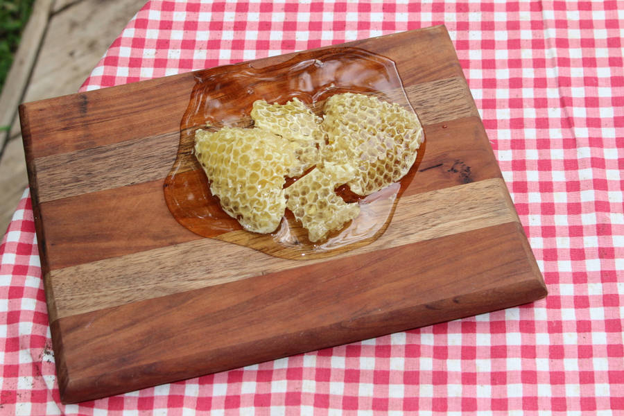 Honeycomb On Wood Board Wallpaper