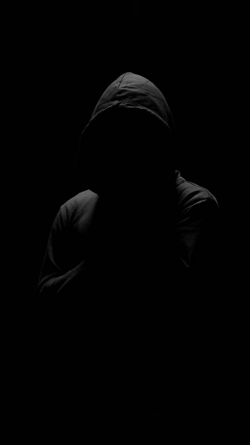 Hooded Figure On Black Iphone 6 Plus Wallpaper