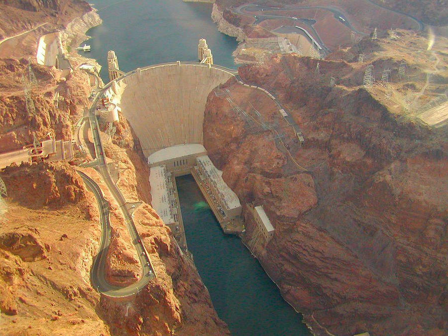 Hoover Dam During Golden Hour Wallpaper