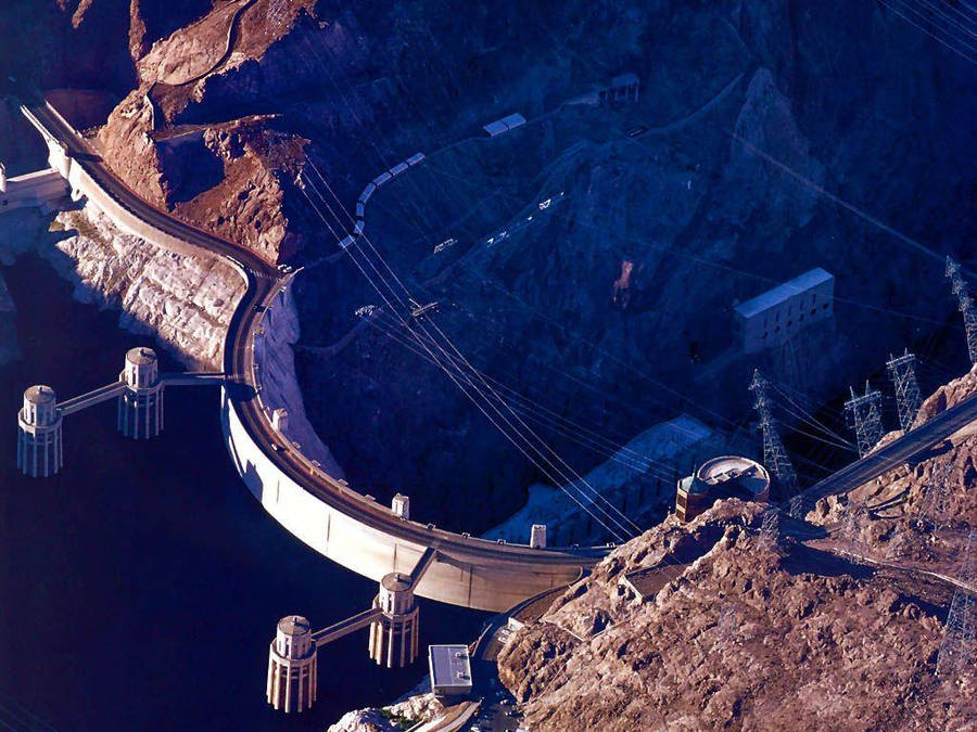 Hoover Dam Illuminated By Sunlight Wallpaper