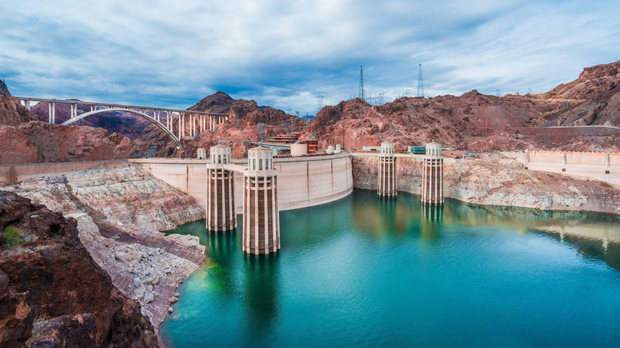 Hoover Dam With Vast Sky Wallpaper