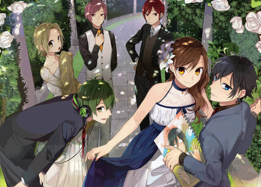 Horimiya Characters In Formal Attires Wallpaper