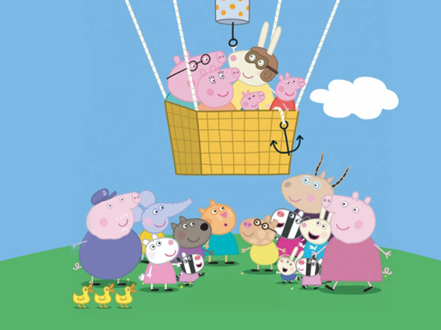 Hot Air Balloon Peppa Pig Ipad Wallpaper