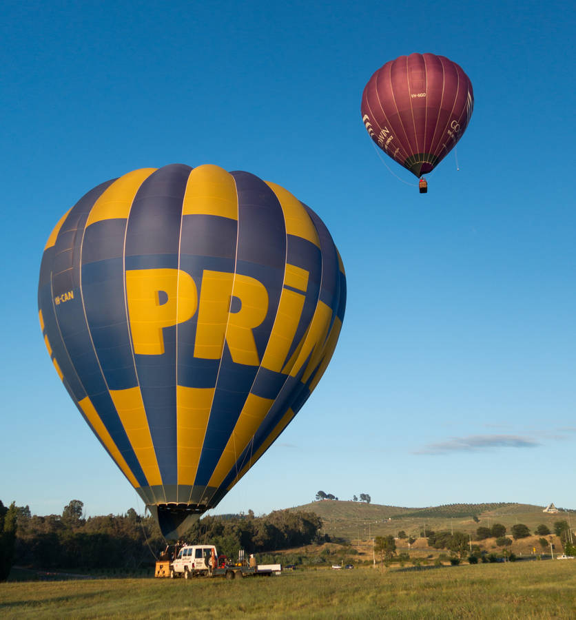 Hot Air Balloons Floating Over Canberra Wallpaper