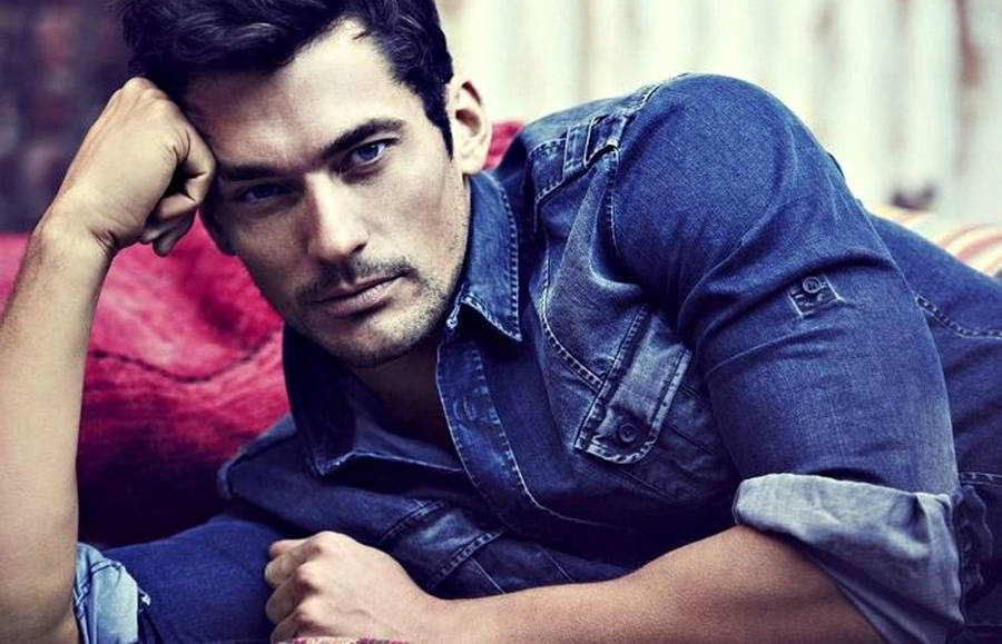 Hot Guy With Denim Polo Wallpaper