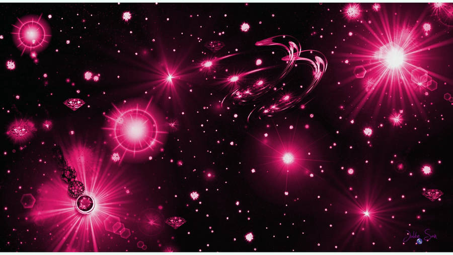 Hot Pink Celestial Bodies Wallpaper