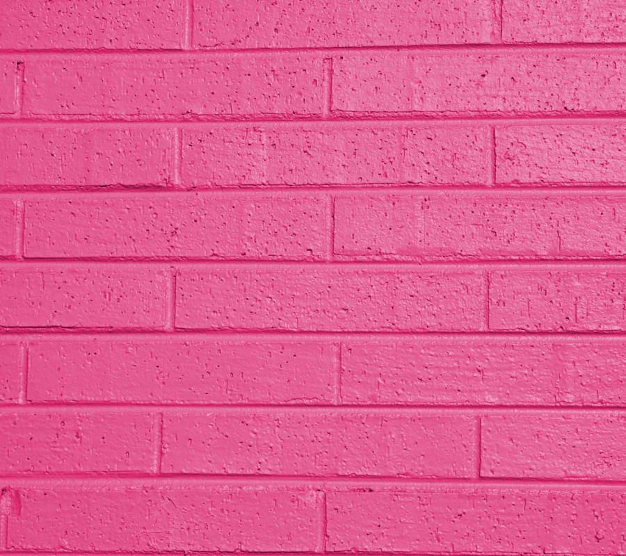 Hot Pink Colored Brick Wall Wallpaper