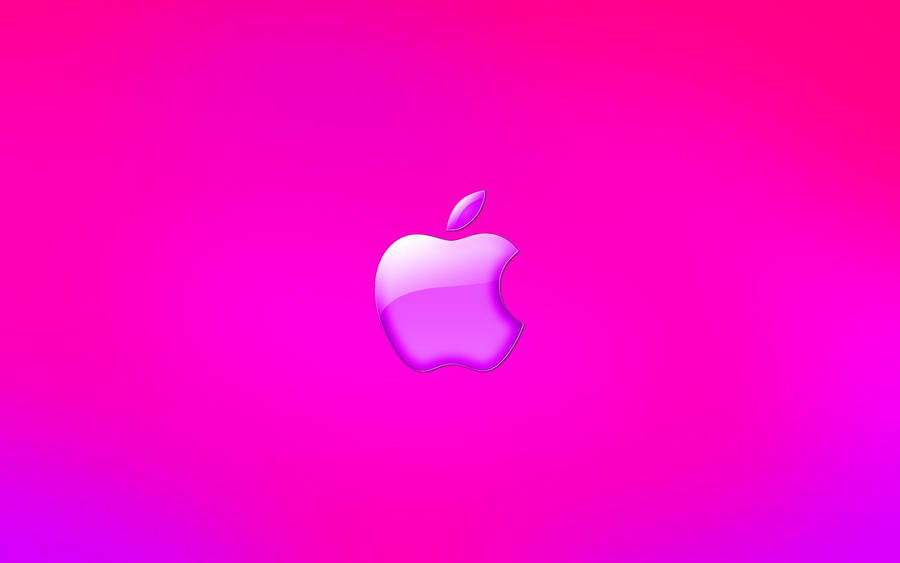 Hot Pink Gradient Apple Logo Wallpaper