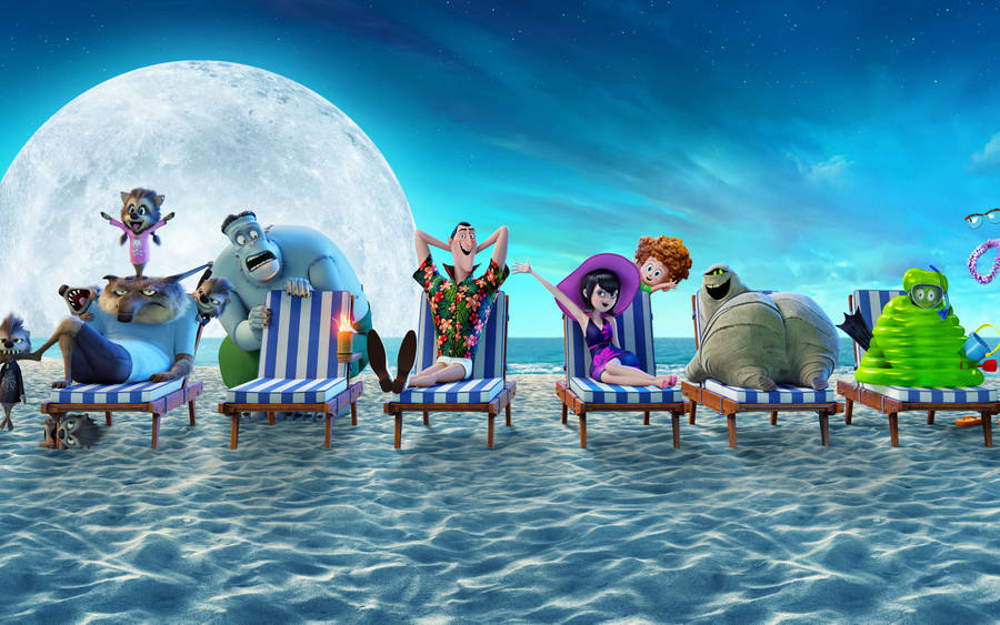 Hotel Transylvania Characters At The Beach Wallpaper