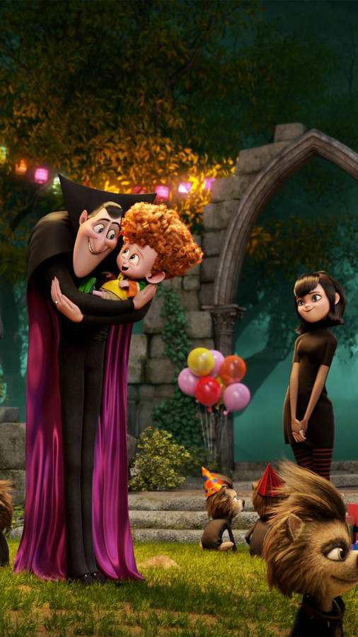 Hotel Transylvania Count Dracula Holding Dennis Wallpaper