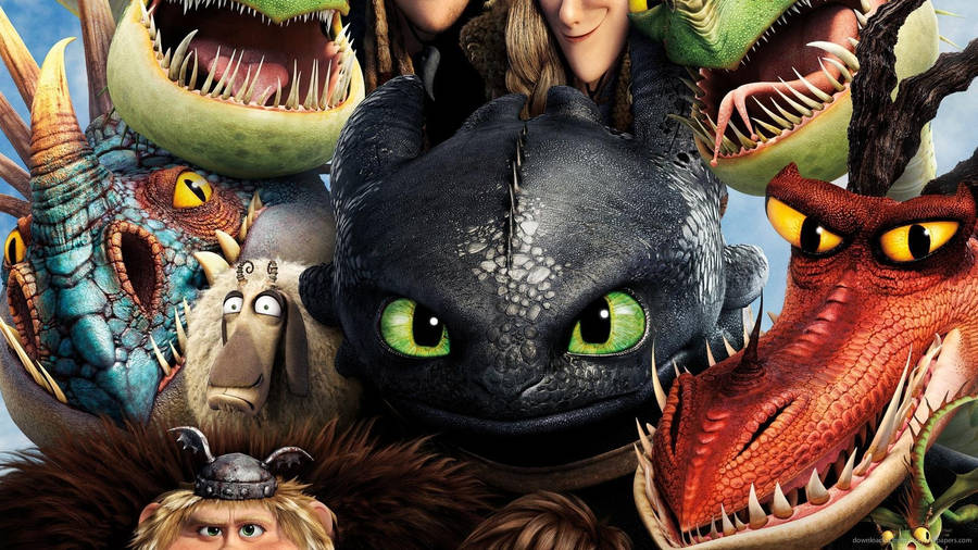 How To Train Your Dragon Toothless And Friends Wallpaper