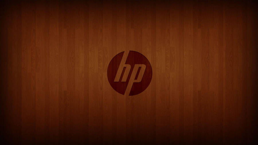 Hp Logo In Vintage Wood Wallpaper