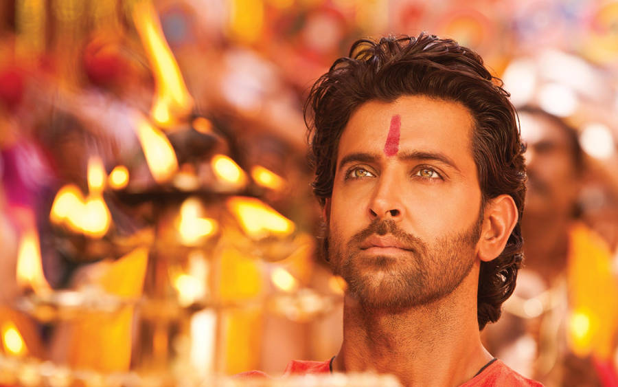 Hrithik Roshan Red Paint On Forehead Wallpaper