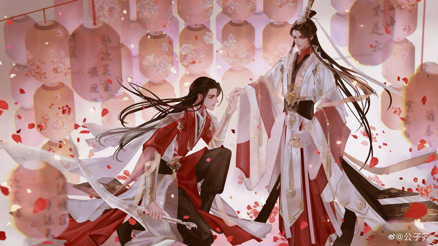 Hua Cheng Bowing To Xie Lian Wallpaper