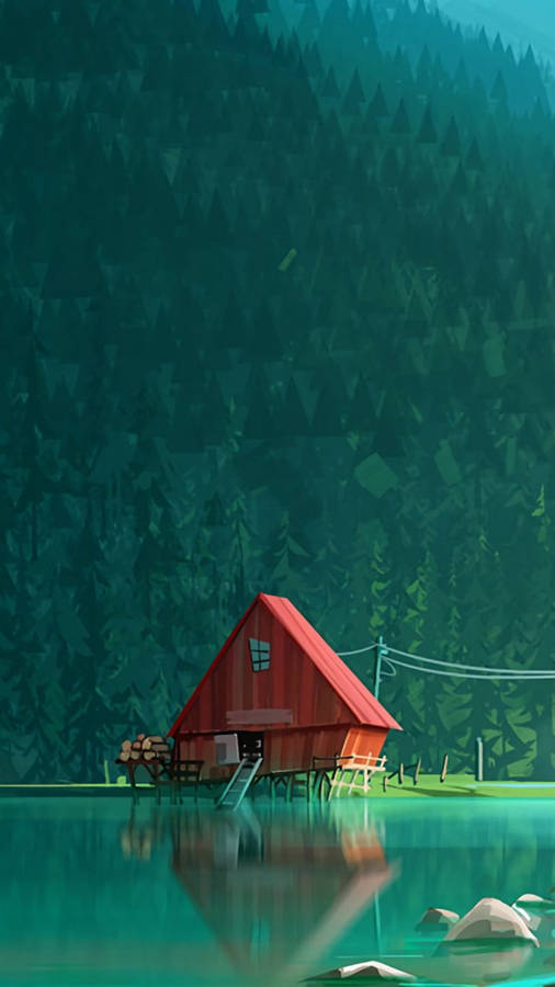 Huawei Honor Artwork House In The Woods Wallpaper