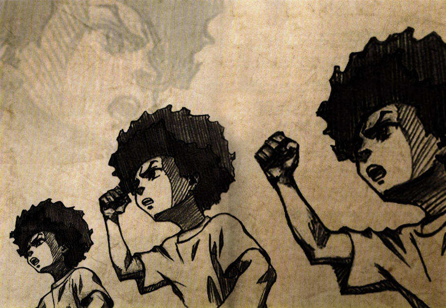 Huey Freeman Drawing Boondocks Wallpaper