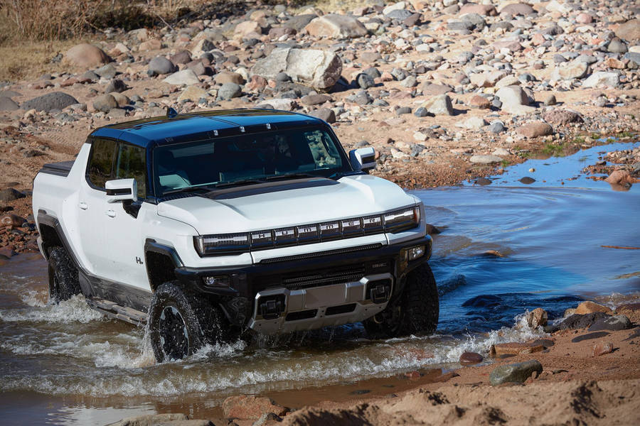 Hummer River Pickup Truck Wallpaper