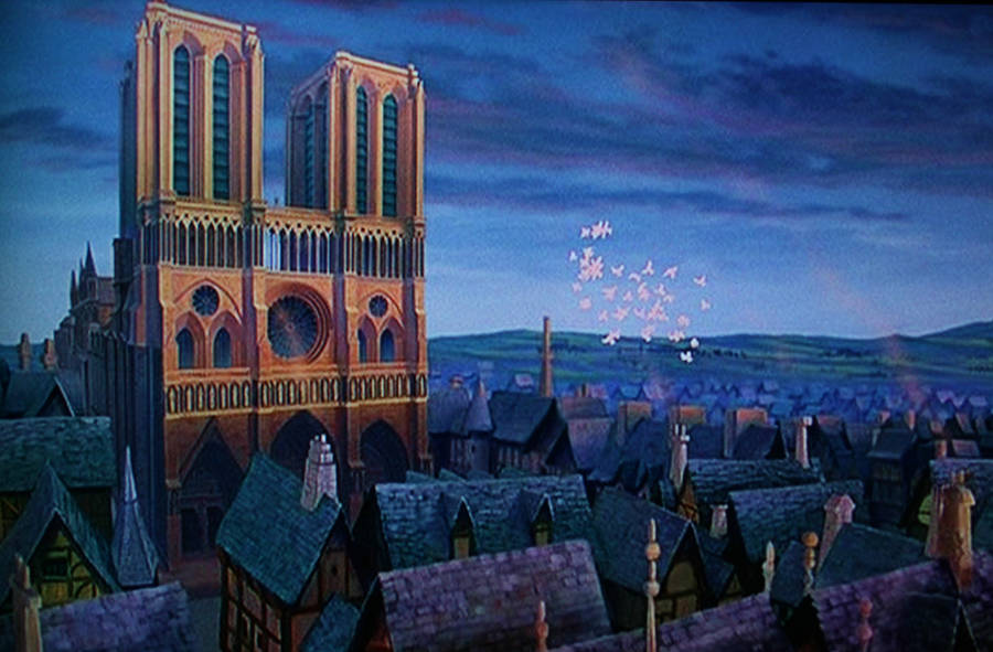 Hunchback Of Notre Dame Flying Birds Wallpaper