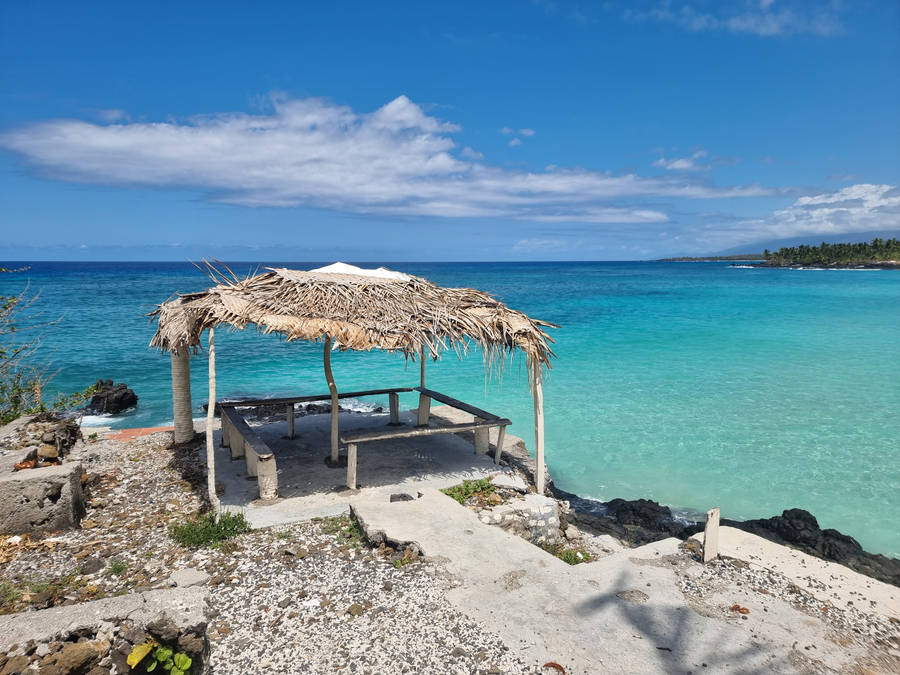 Hut Overlooking Beach In Comoros Wallpaper