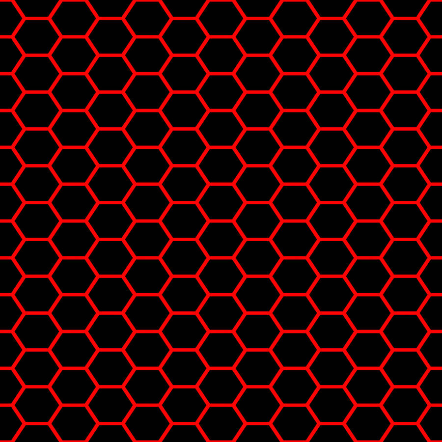 Hypnotising Black And Red Hexagons Wallpaper