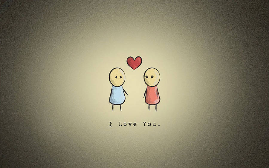 I Love You Aesthetic Simple Cartoons Wallpaper