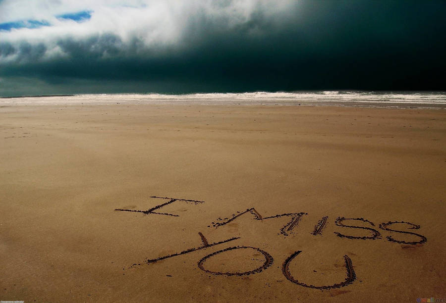 I Miss You On Sand Wallpaper