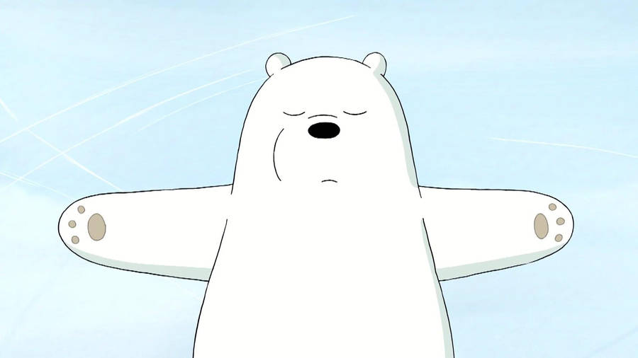 Ice Bear We Bare Bears Lying On Snow Wallpaper