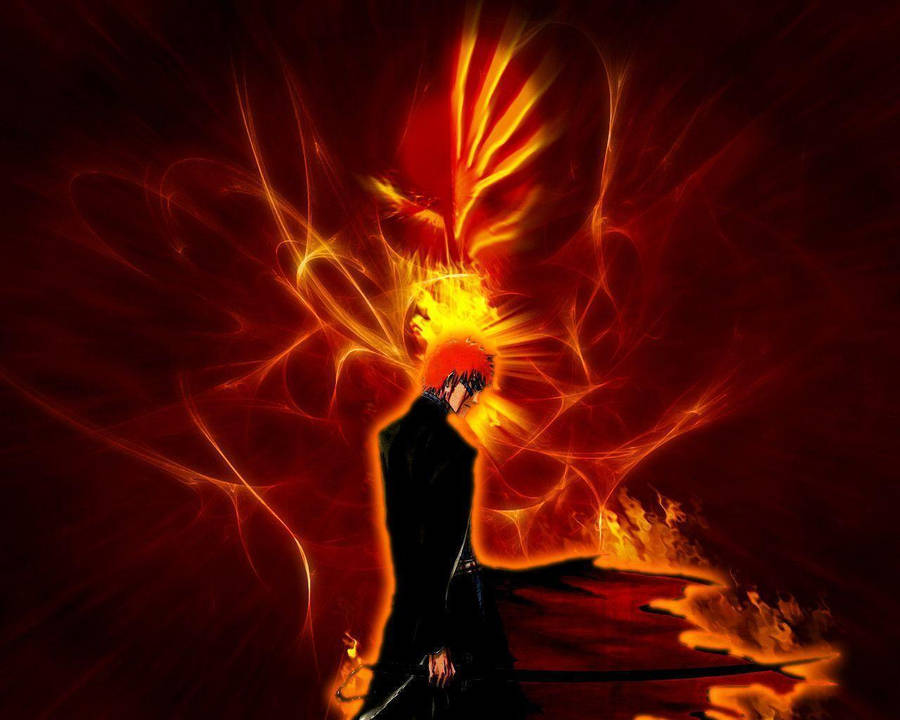 Ichigo Bankai Fire Shadow Wallpaper