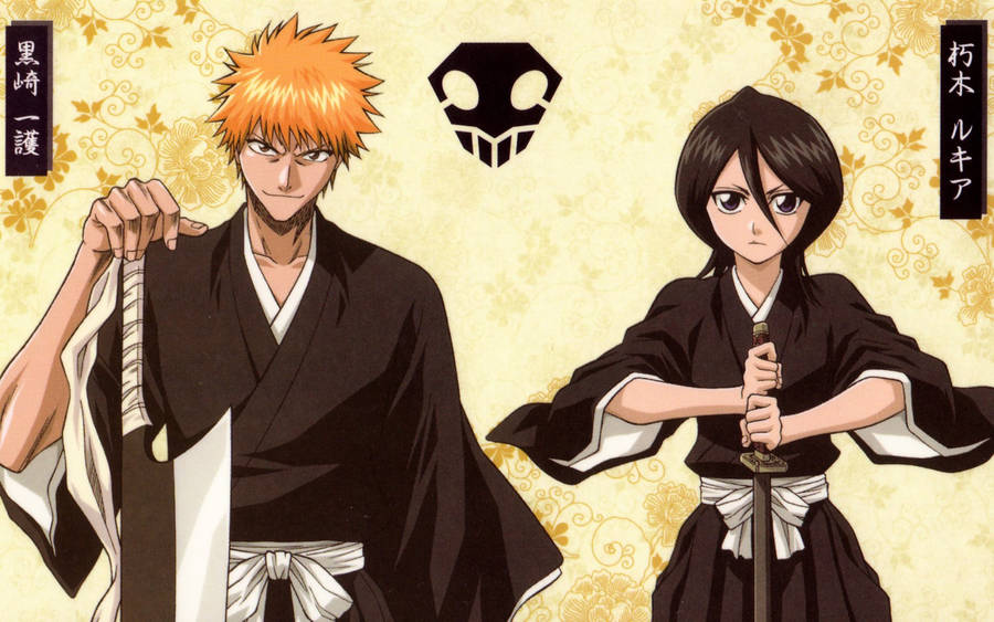 Ichigo Kurosaki And Rukia Kimono Wallpaper