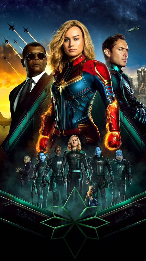 Iconic 2019 Captain Marvel Iphone Poster Wallpaper