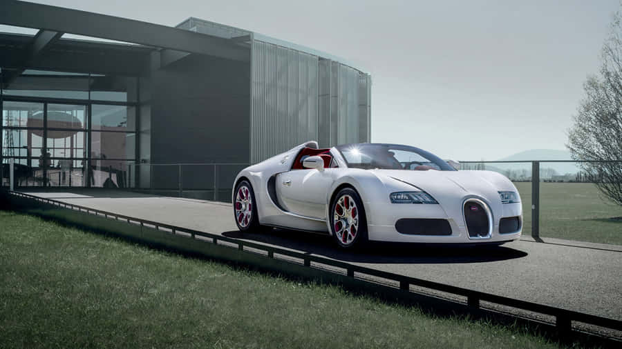 Iconic Beauty - A Red Bugatti Car Wallpaper