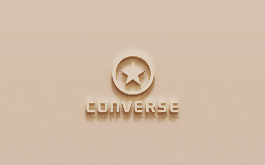 Iconic Beige Converse Logo On A 3d Background Wallpaper
