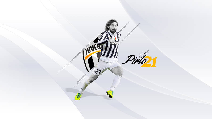 Iconic Footballer Andrea Pirlo Against A White Background Wallpaper