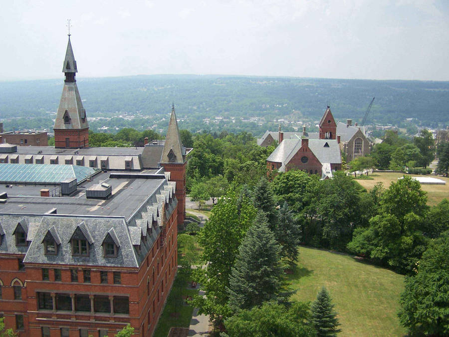 Iconic View Of Cornell University's Business School Wallpaper