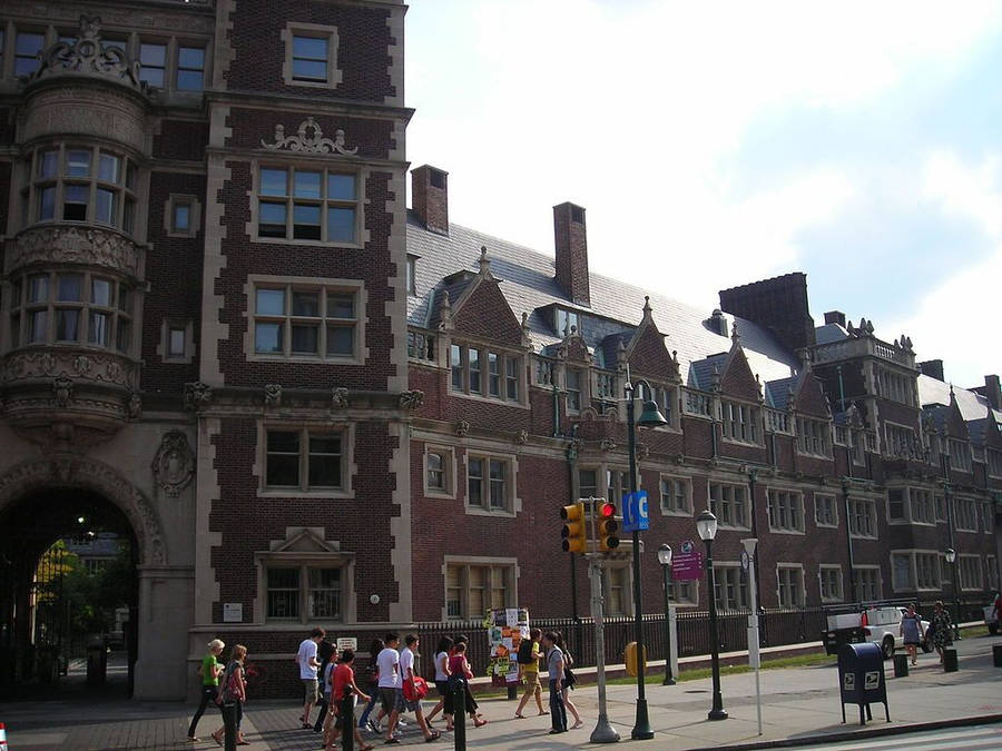 Iconic Wharton Building At University Of Pennsylvania Wallpaper