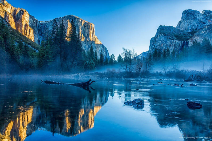 Icy Lake And Mountain Macos Wallpaper