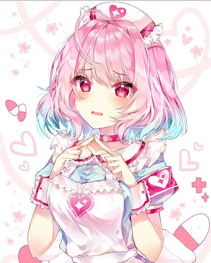 Idolmaster Riamu Yumemi In Aesthetic Nurse Anime Waifu Artwork Wallpaper