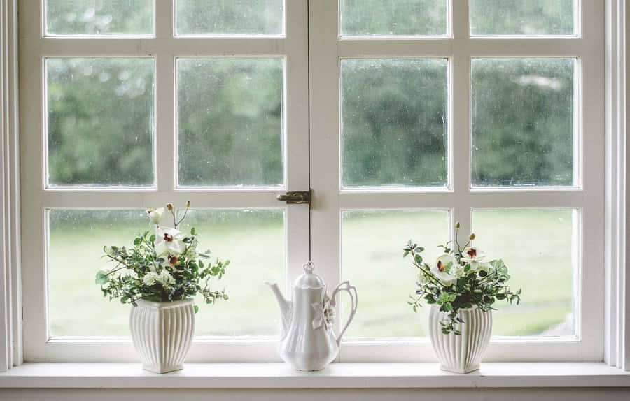 Idyllic Landscape Through The Window Wallpaper