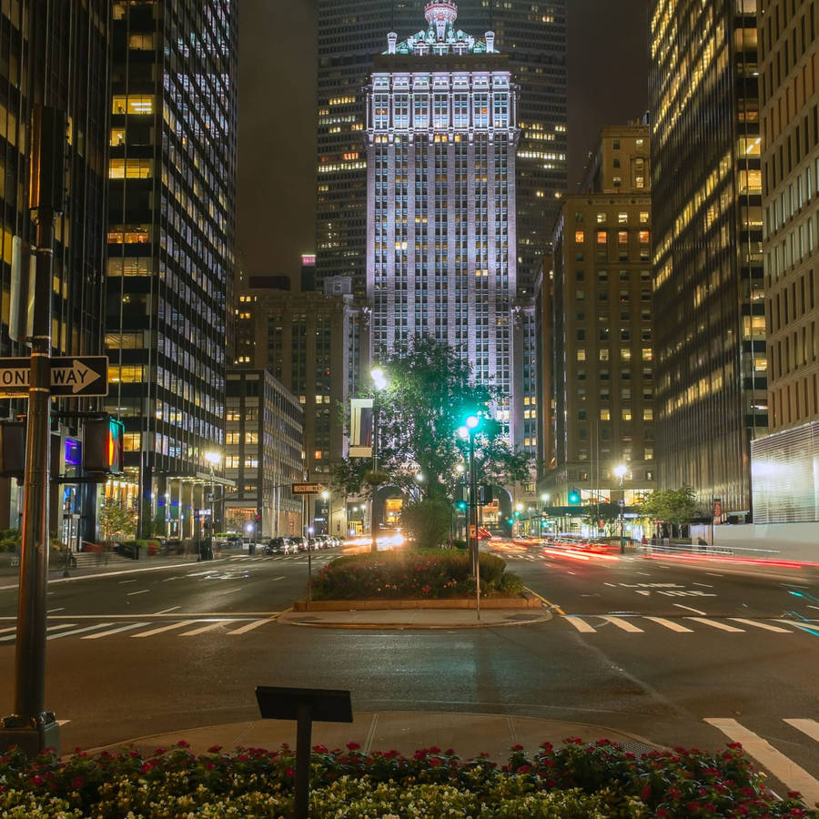 Illuminate City: A Nighttime View Of Park Avenue, New York Wallpaper