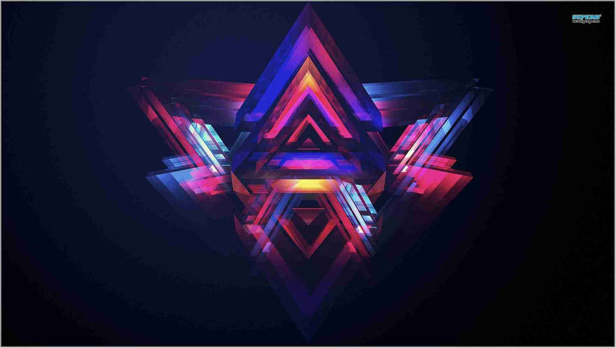 Illuminati Neon Colored Triangle Wallpaper