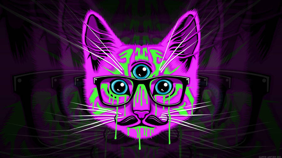 Illuminati Trippy Cat Wallpaper