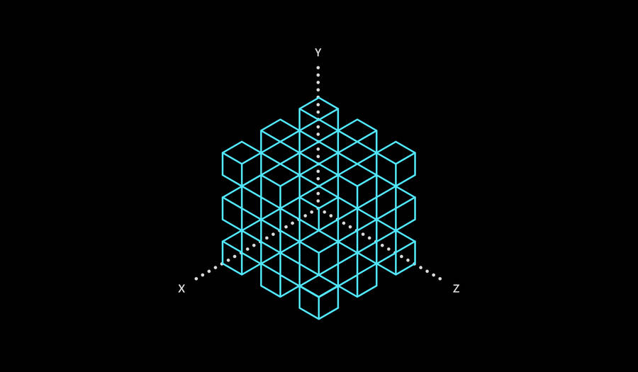 Illusion Cubes With Lines Wallpaper