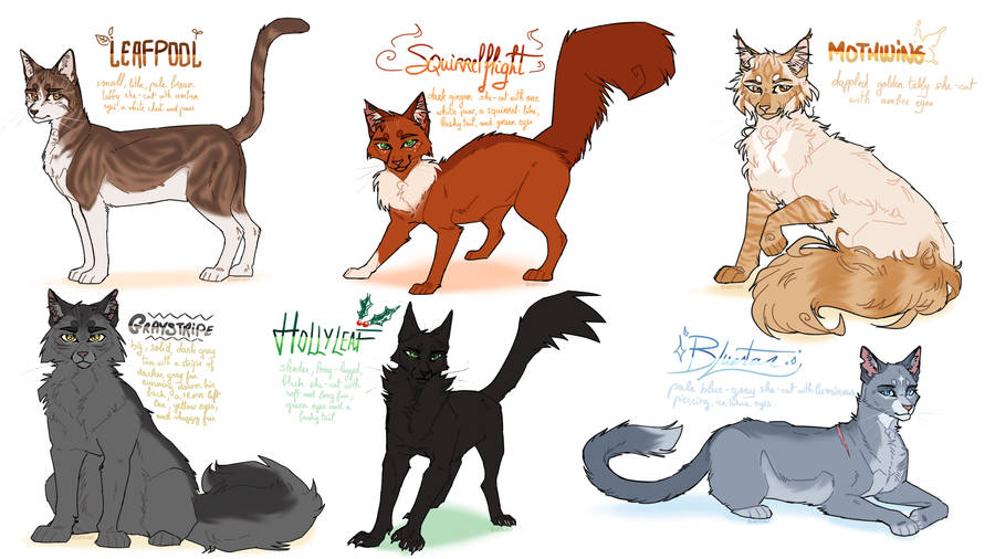 Illustration Of Six Warrior Cats Wallpaper