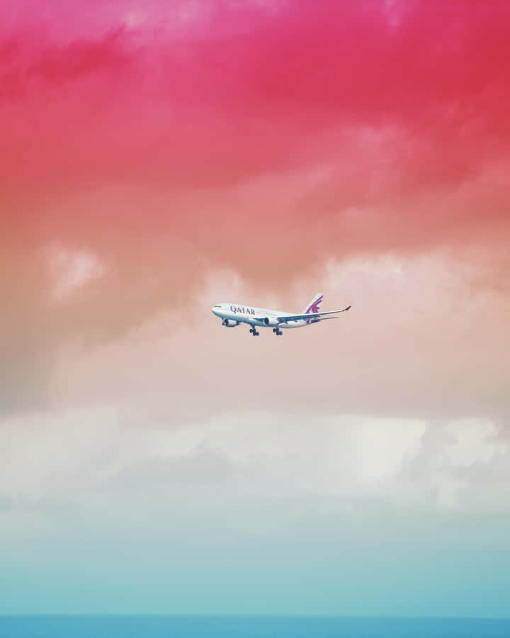 Image Cool Plane Flying High Through The Blue Sky Wallpaper