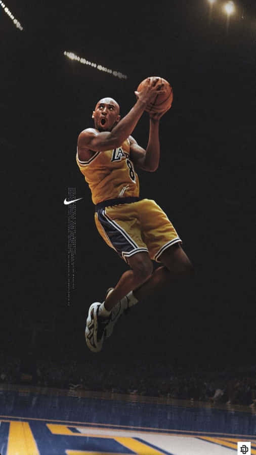 Image Legendary Los Angeles Lakers Star Kobe Bryant Playing Basketball Wallpaper