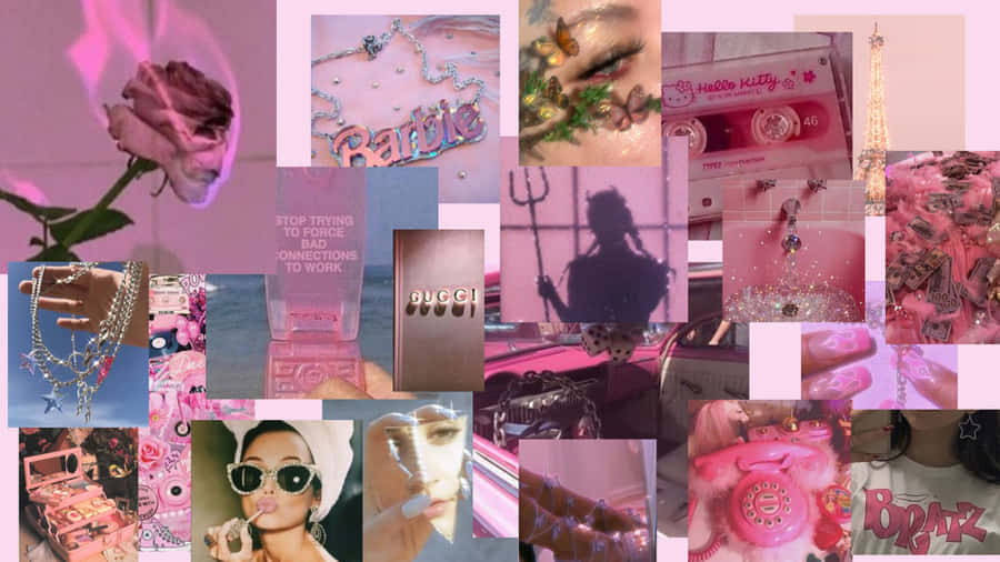 Image Pink Collage Wallpaper