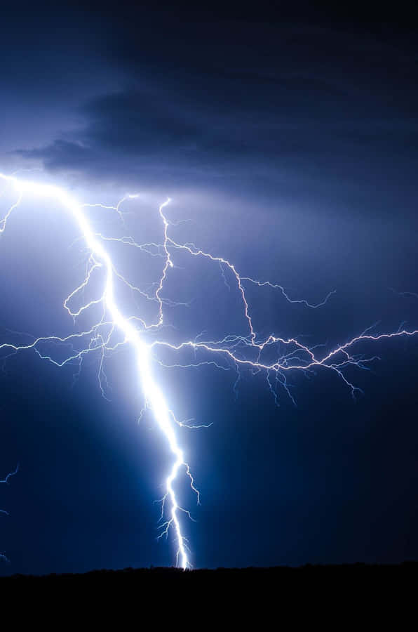 Image Stunning Blue Lightning Bolt Across The Sky Wallpaper