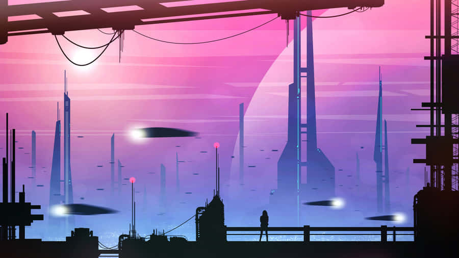 Immerse Yourself In A Future City Wallpaper